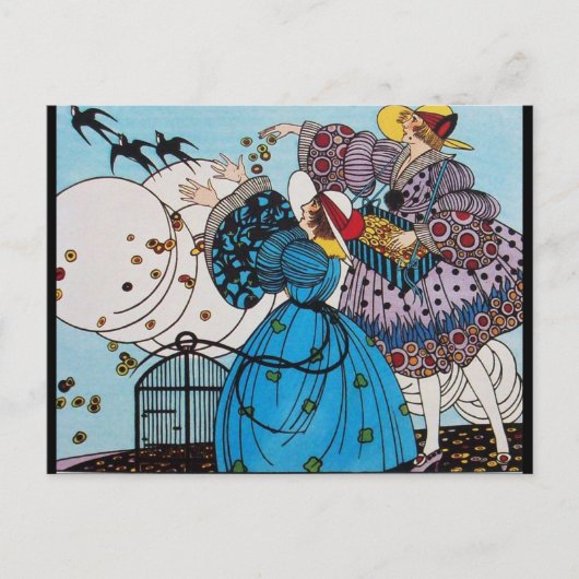 4シーズン/春鳥/ファッション衣装デザイナー ポストカード (正面)