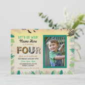 4ジャングル4歳の誕生日パーティーサファリZOOの写真 招待状 (スタンド正面)