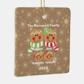 4ジンジャーブレッド顔クリスマス飾りの家族 セラミックオーナメント (右)