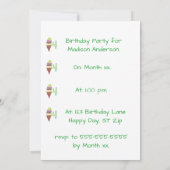 4スコップ・オブ・アイスクリーム・バースデーパーティ招待状 招待状 (裏面)