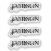 4ステッカー黒ビジネス名ロゴ水ボトル シール (正面)