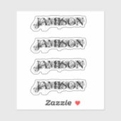 4ステッカー黒ビジネス名ロゴ水ボトル シール (シート)