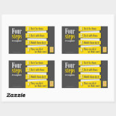 4ステップステッカー(4パック) 長方形シール (シート)