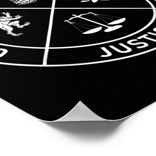 4ストイック美徳知恵の節制ジャスティス勇気 ポスター (角)