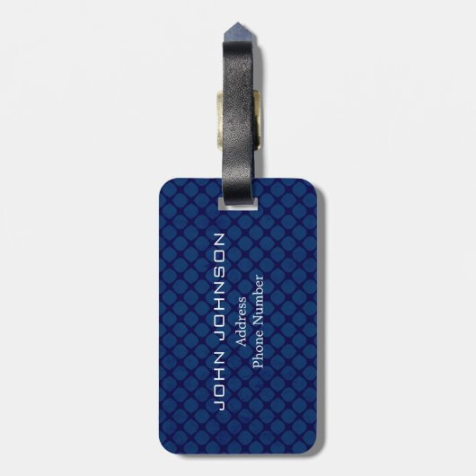 4ストライプ個のモノグラムブルーと金ゴールドID207 ラゲッジタグ (裏面縦)