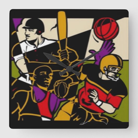 4スポーツ用壁時計 スクエア壁時計 (正面)