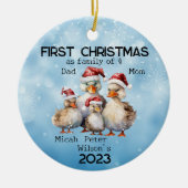 4ダック家族の家族としての初年度クリスマス セラミックオーナメント (正面)