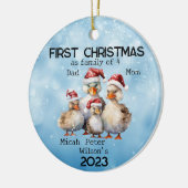 4ダック家族の家族としての初年度クリスマス セラミックオーナメント (左)