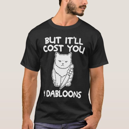 4ダブロン猫ミーム4 Tシャツ (正面)