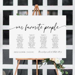 4テーブル私たちお気に入りのの人の座席図プラン ポスター