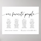 4テーブル私たちお気に入りのの人の座席図プラン ポスター (正面)