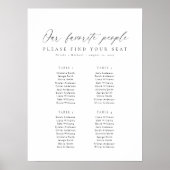 4テーブル私たちお気に入りのの人の座席表 ポスター (正面)