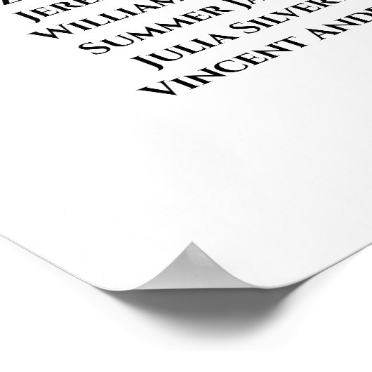 4テーブル紫のバラエレガントな結婚式の座席表 ポスター (角)