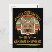 4ドイツの羊飼いによって容易に気を散らす ポストカード (正面/裏面)