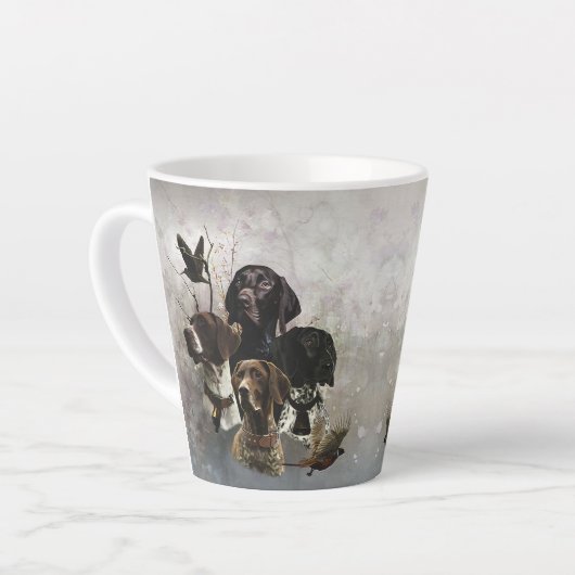 4ドイツ語の短いポインタの色 カフェラテマグ (左アングル)