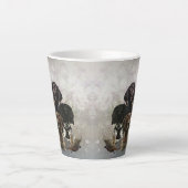 4ドイツ語の短いポインタの色 カフェラテマグ (正面)