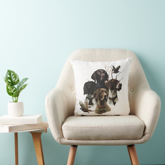 4ドイツ語の短いポインタの色 クッション (椅子)