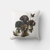 4ドイツ語の短いポインタの色 クッション (正面)