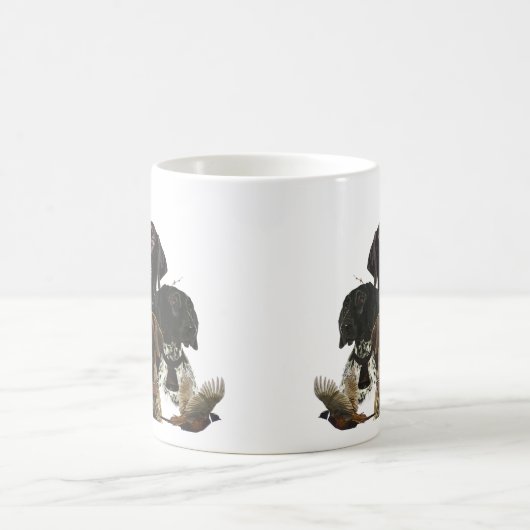 4ドイツ語の短いポインタの色 コーヒーマグカップ (中央)