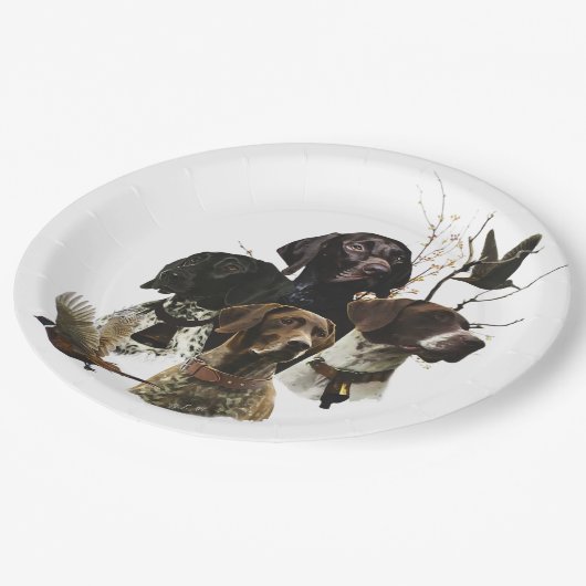 4ドイツ語の短いポインタの色 ペーパープレート (アングル)