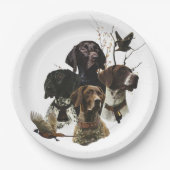 4ドイツ語の短いポインタの色 ペーパープレート (正面)