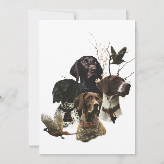 4ドイツ語の短いポインタの色 招待状 (裏面)