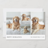 4ドッグフォトコラージハッピーハウリデイズクリスマスペット シーズンカード (正面)