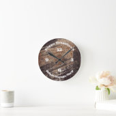 4ナンバーラスティブラックパティナワークショップガレージ ラウンド壁時計 (ホーム)