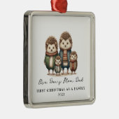 4ハリネズミの初めてのクリスマス養子縁組 メタルオーナメント (右)