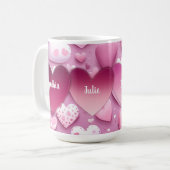 4ハートファミリ名 コーヒーマグカップ (正面左)