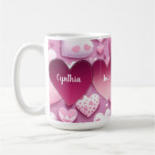 4ハートファミリ名 コーヒーマグカップ (左)