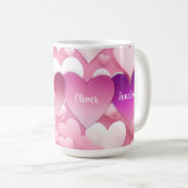 4ハートファミリ名 コーヒーマグカップ (正面右)