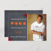 4バスケットボールシャルボード – 3x5グラッド発表 招待状 (正面/裏面)