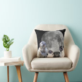 4パグの月の装飾用クッション16" x 16" クッション (椅子)