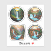 4パックの美しい自然を丸シール シール (シート)