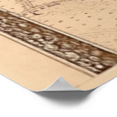 4パネルセピアデロシュフォートパリマップフレーム1 ポスター (角)