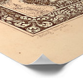 4パネルセピアデロシュフォートパリマップフレーム3 ポスター (角)