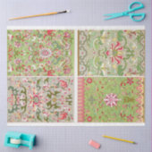 4パネルフローラモチーフ 薄葉紙 (クラフト)