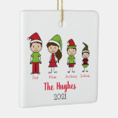 4パーソナライズされたのクリスマス家族 セラミックオーナメント (右)