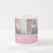 4パーソナライズされたの正方形の写真と叔母のダーリング フロストグラスマグカップ (中央)
