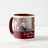 4パーソナライズされたの正方形の写真と叔母のダーリング マグカップ (正面左)