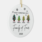 4パーソナライズされたオーナメント、家族の贈り物の家族 セラミックオーナメント (右)