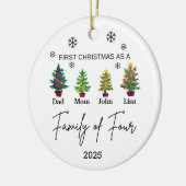 4パーソナライズされたオーナメント、家族の贈り物の家族 セラミックオーナメント (左)