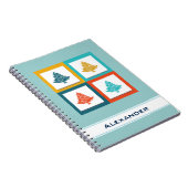 4パーソナライズされたクリスマスツリーレトロデザイン ノートブック (右側)