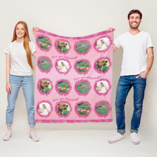 4パーソナライズされたフォトカスタム文字愛おばあちゃん フリースブランケット (インサイチュ)