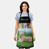 4パーソナライズされたフォトホワイトスクリプト名エプロン エプロン (着用した状態)