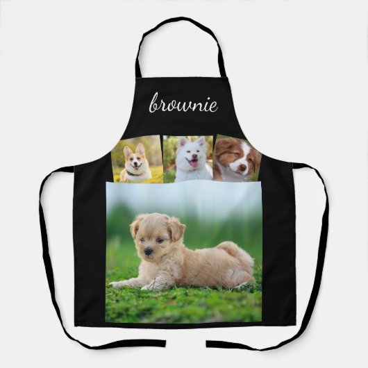 4パーソナライズされたフォトホワイトスクリプト名エプロン エプロン (正面)