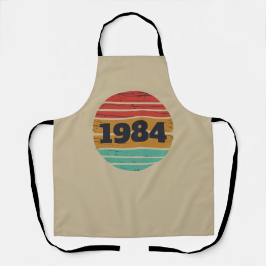 4パーソナライズされたヴィンテージ40歳の誕生日パーティー エプロン (正面)