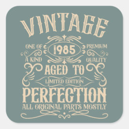 4パーソナライズされたヴィンテージ40歳の誕生日パーティー スクエアシール