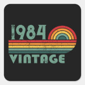 4パーソナライズされたヴィンテージ40歳の誕生日パーティー スクエアシール (正面)